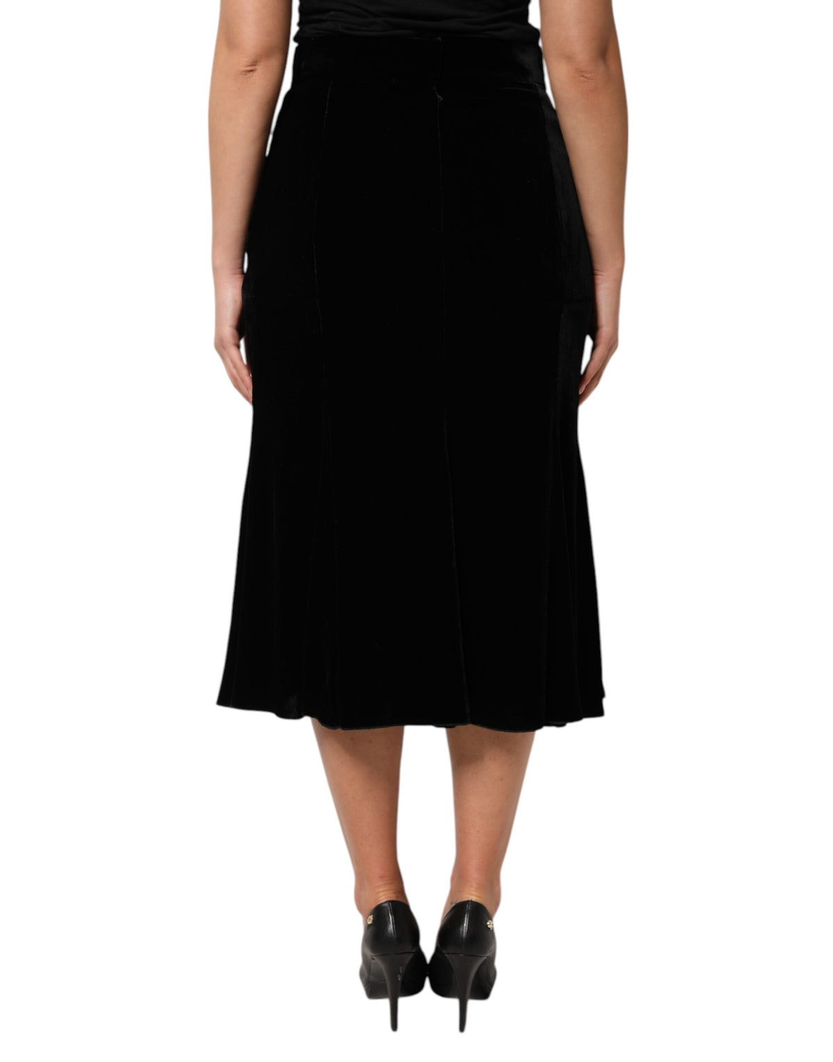 Dolce & Gabbana Jupe Midi Évasée Taille Haute Noire