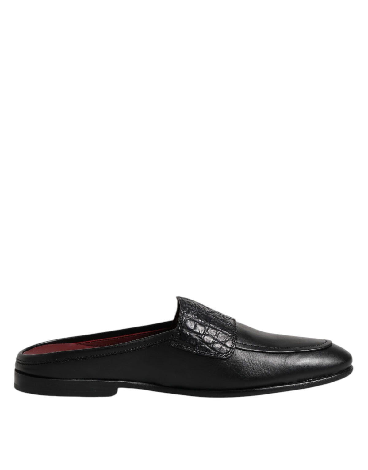 Dolce & Gabbana Black Calfskin Leather Slip-On Loafers