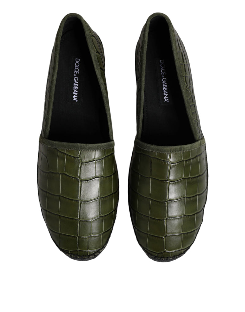 Espadrilles Slip-On en Cuir Exotique Vert Dolce & Gabbana