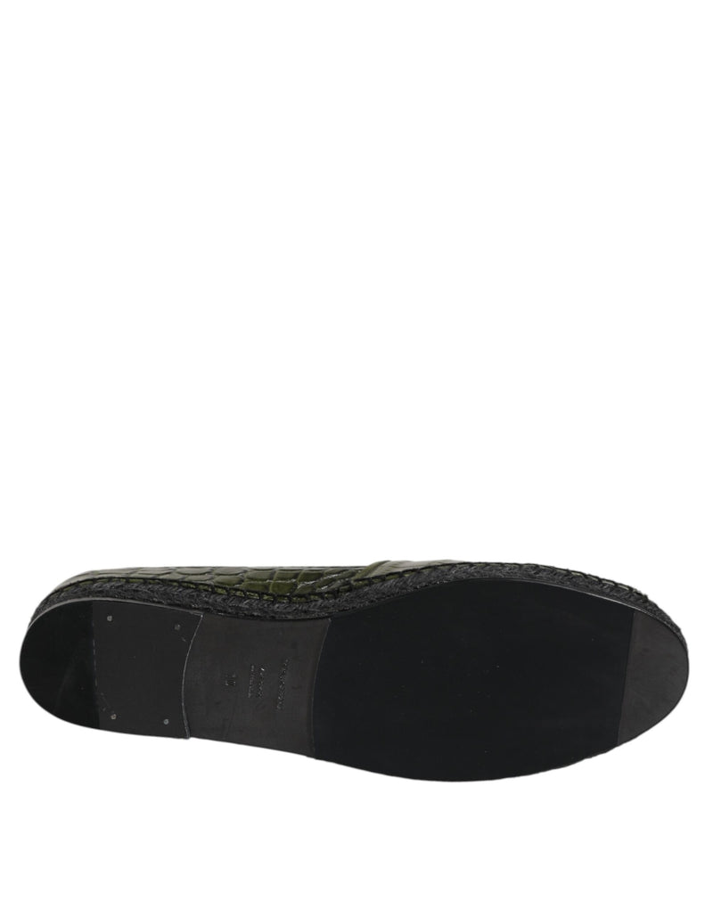 Espadrilles Slip-On en Cuir Exotique Vert Dolce & Gabbana