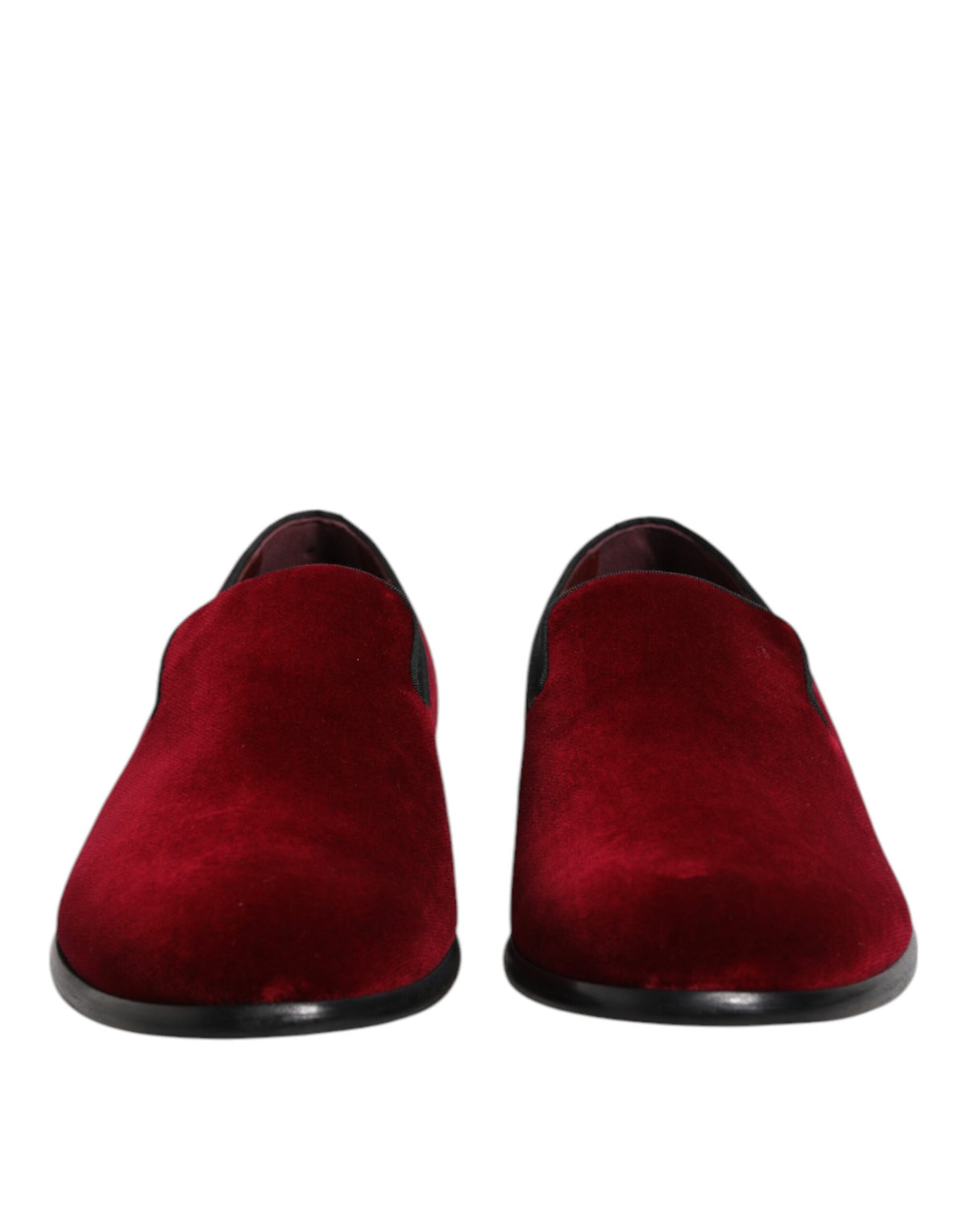 Dolce & Gabbana MV7568-42 Red Cotton Velvet Slip On Loafers