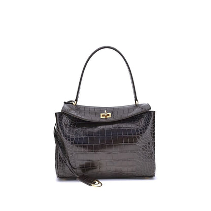 Balenciaga Rodeo schoudertas van leer met krokodillenprint