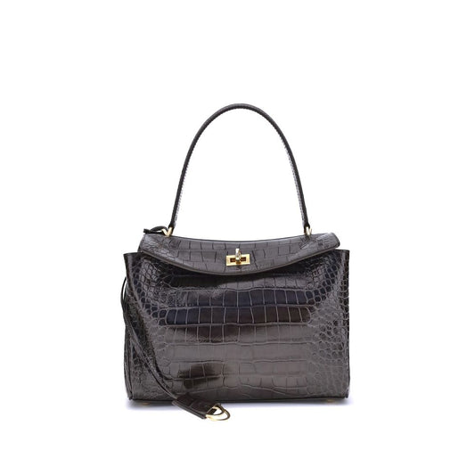 Balenciaga Rodeo schoudertas van leer met krokodillenprint