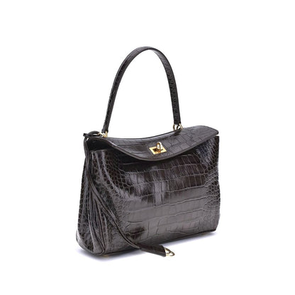 Balenciaga Rodeo schoudertas van leer met krokodillenprint