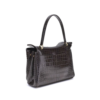 Balenciaga Rodeo schoudertas van leer met krokodillenprint