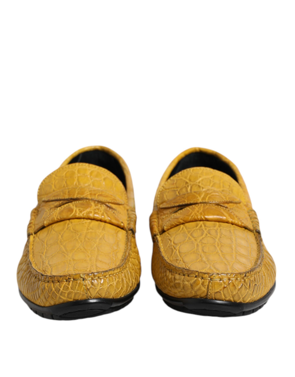 Dolce & Gabbana MV7575-41 Jaune Cuir Caiman Loafers