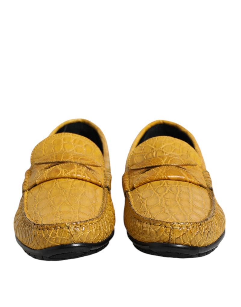 Dolce & Gabbana Yellow Exotic Leather Loafers - MV7575-41