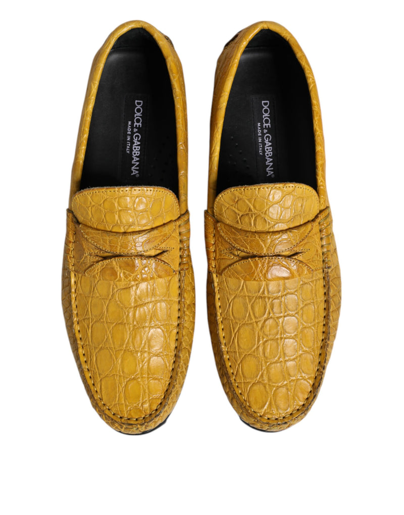Dolce & Gabbana Yellow Exotic Leather Loafers - MV7575-41