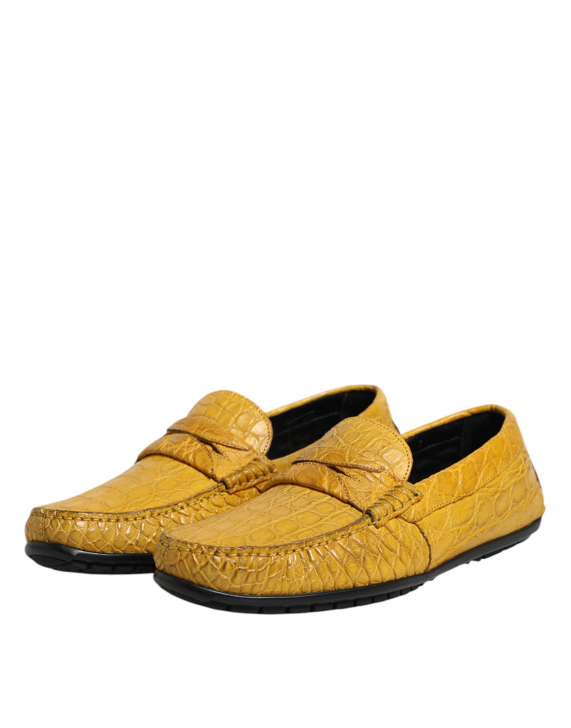 Dolce & Gabbana Yellow Exotic Leather Loafers - MV7575-41