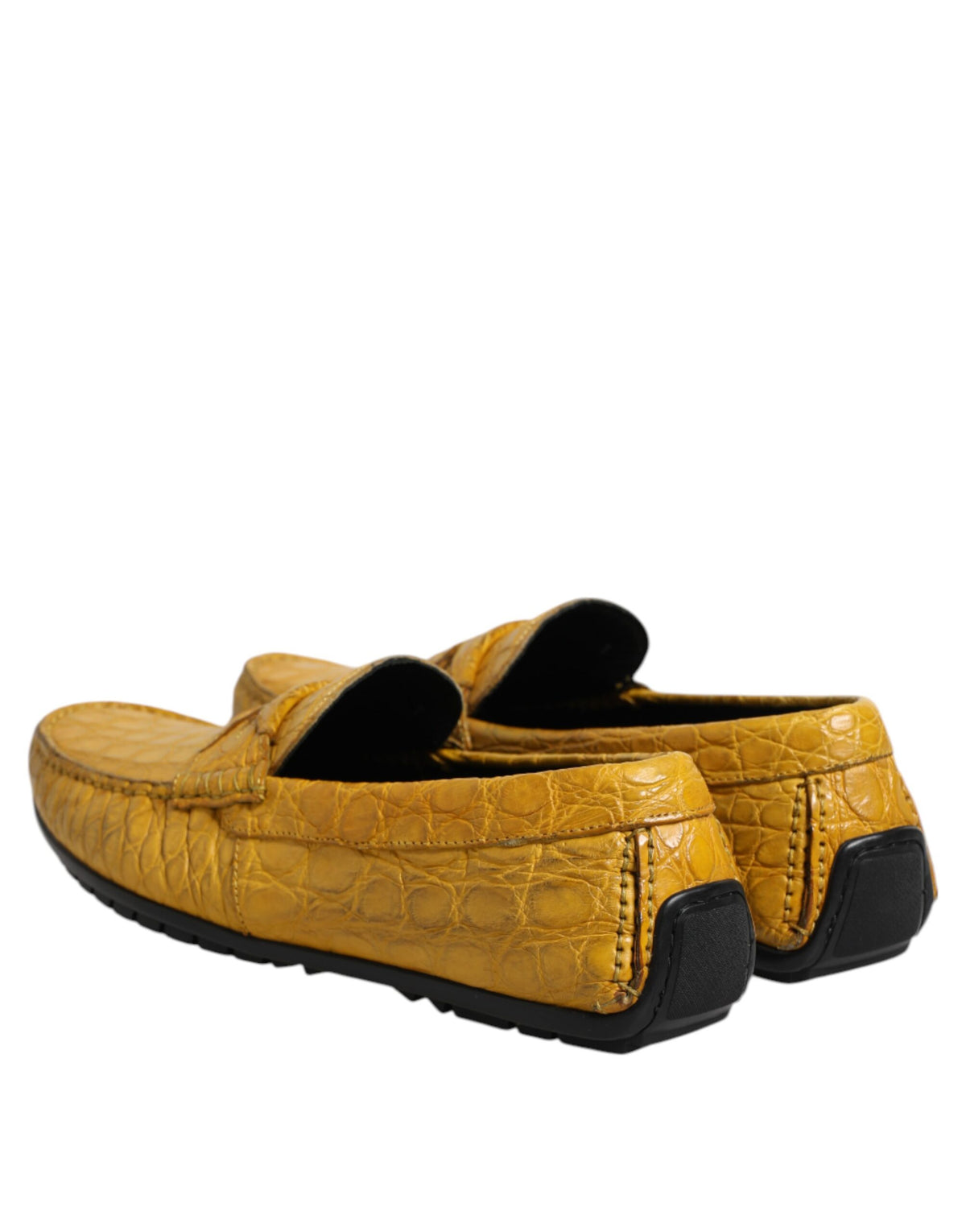 Dolce & Gabbana MV7575-41 Jaune Cuir Caiman Loafers