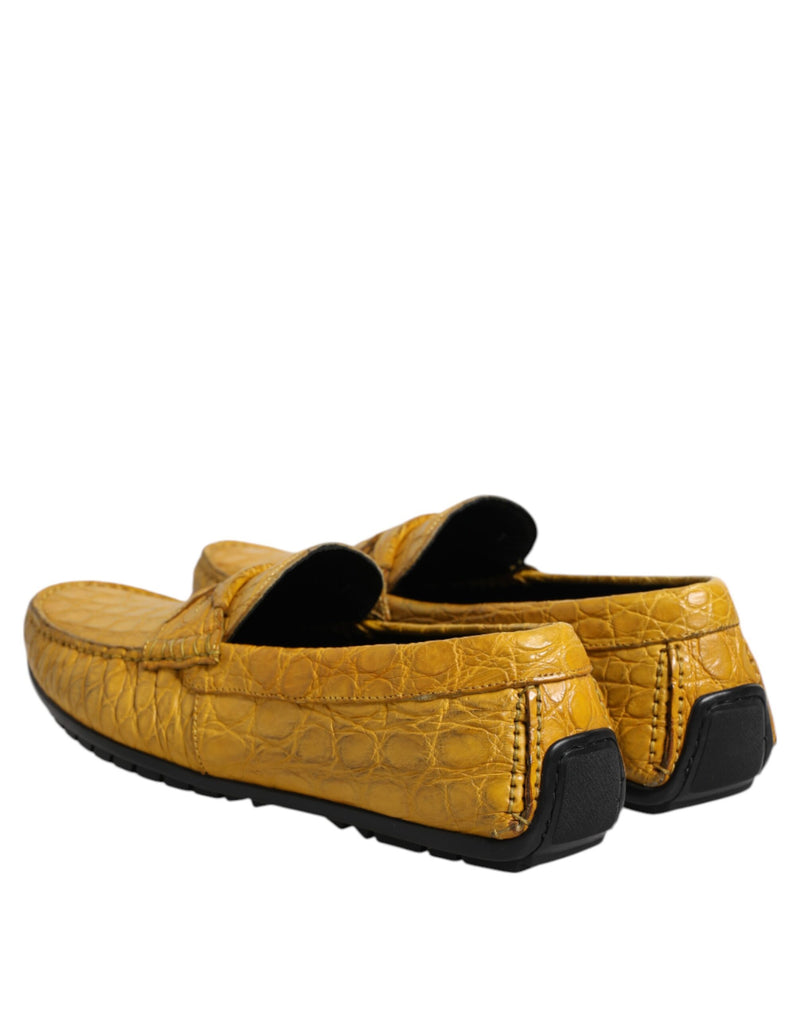 Dolce & Gabbana Yellow Exotic Leather Loafers - MV7575-41