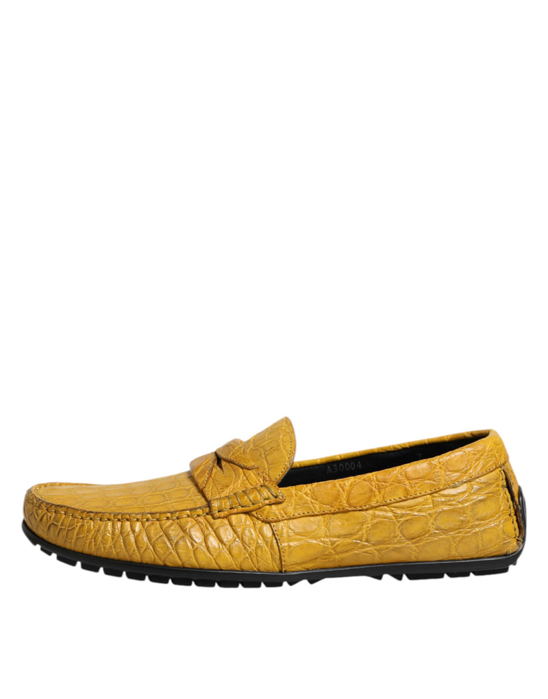 Dolce & Gabbana Yellow Exotic Leather Loafers - MV7575-41