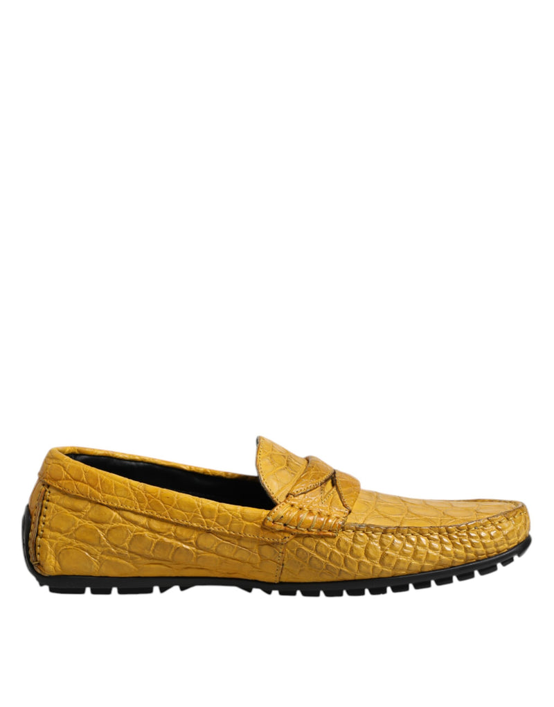 Dolce & Gabbana Yellow Exotic Leather Loafers - MV7575-41