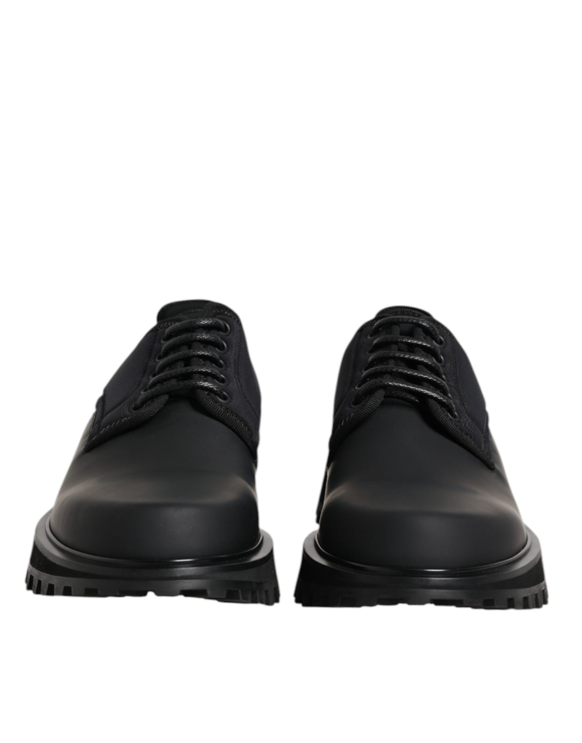 Dolce & Gabbana Black Leather Lace Up Derby Shoes