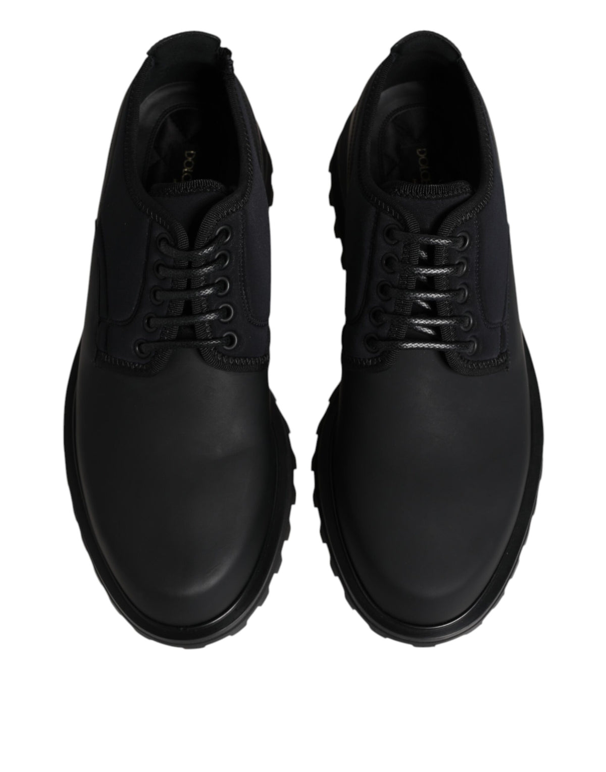 Dolce & Gabbana Black Leather Lace Up Derby Shoes