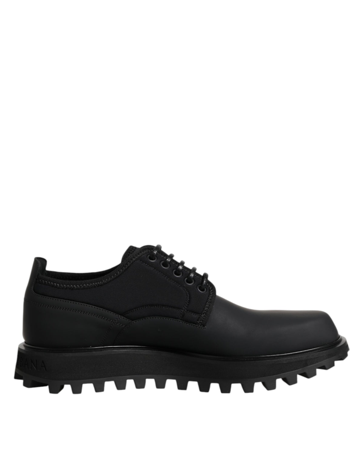 Dolce & Gabbana Black Leather Lace Up Derby Shoes