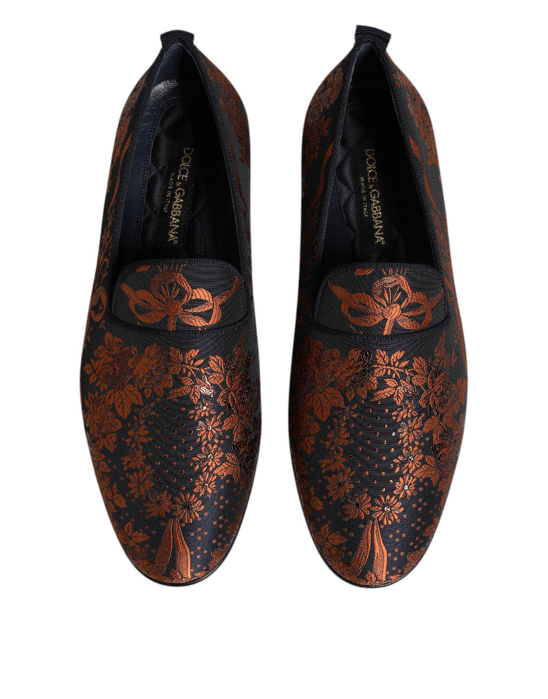 Dolce & Gabbana Black Jacquard Slip-On Loafers for Men