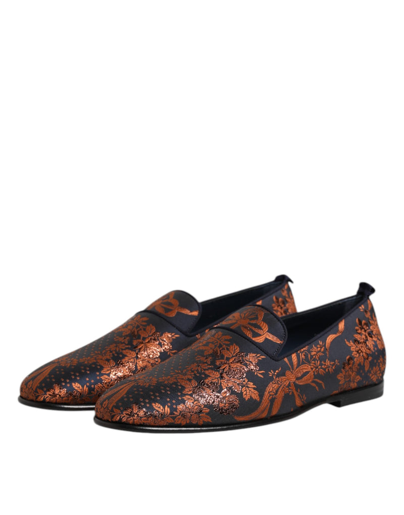 Dolce & Gabbana Black Jacquard Slip-On Loafers for Men