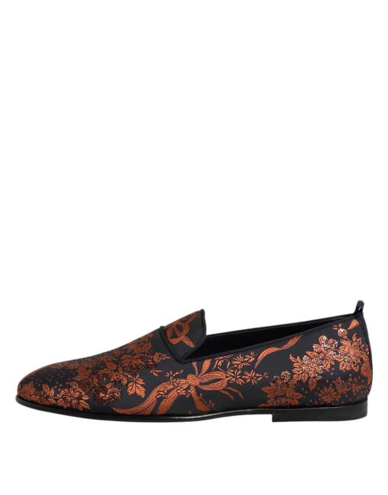 Dolce & Gabbana Black Jacquard Slip-On Loafers for Men