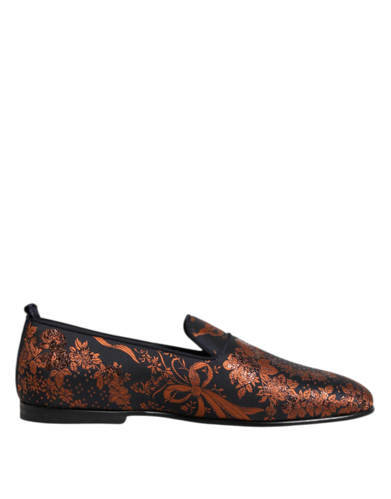 Dolce & Gabbana Black Jacquard Slip-On Loafers for Men
