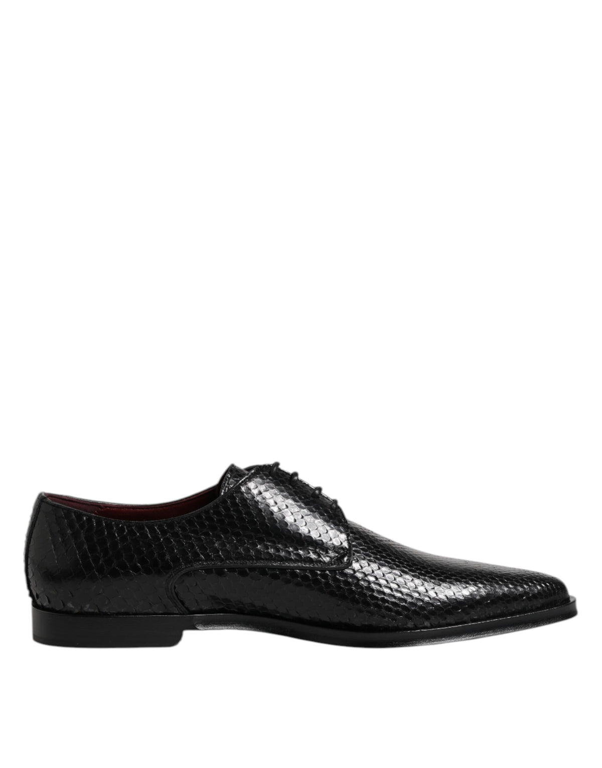 Dolce & Gabbana Black Python Leather Derby Dress Shoes for Men