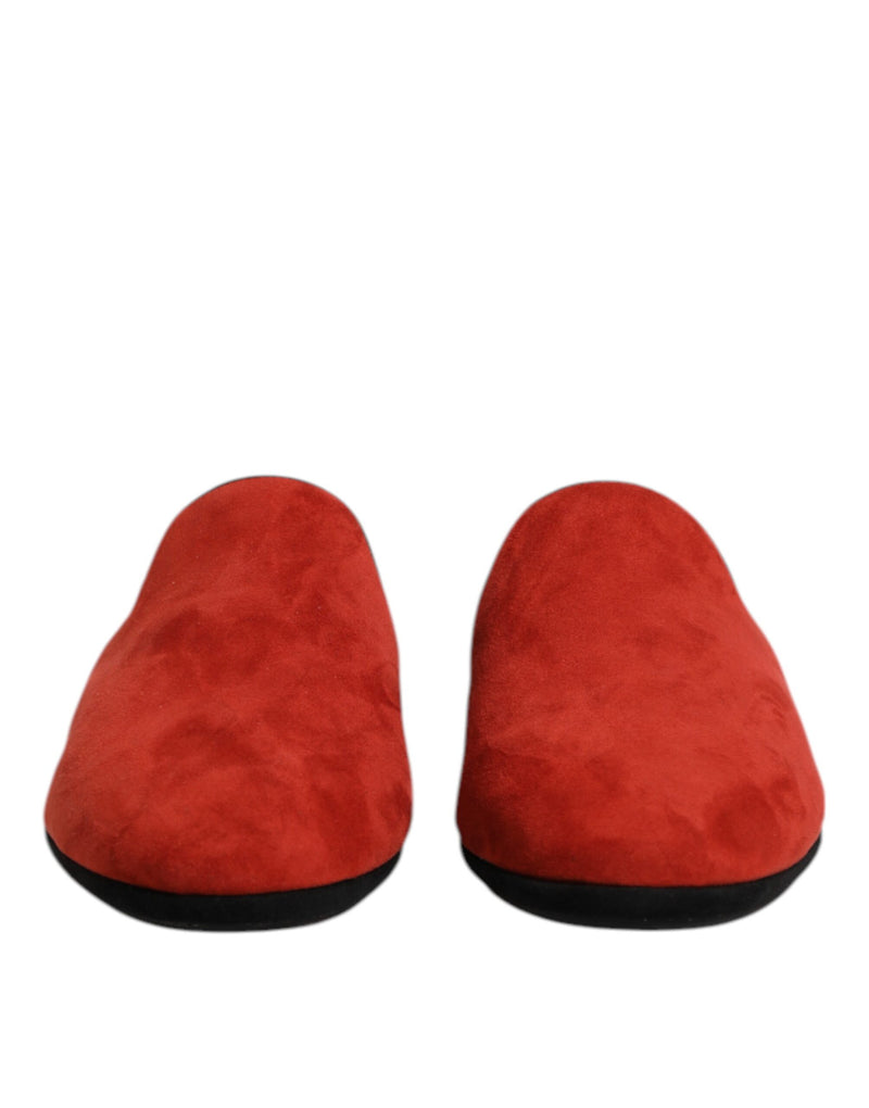 Dolce & Gabbana Orange Suede Slides - Élégance et Confort