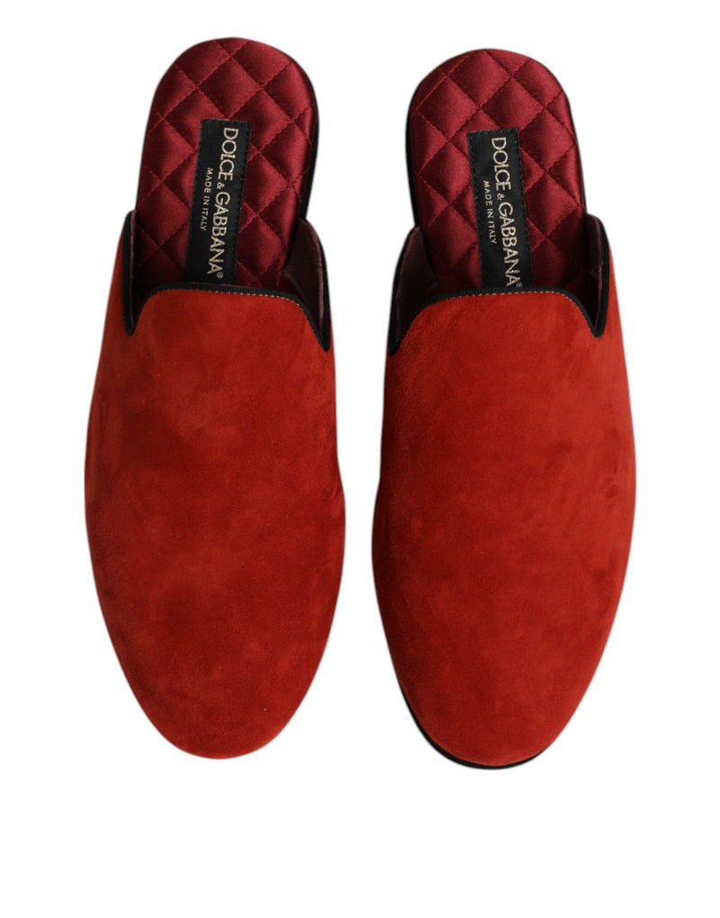 Dolce & Gabbana Orange Suede Slides - Élégance et Confort
