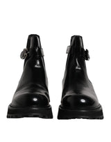 Dolce & Gabbana Black Belted DG Logo Men Chelsea Boots