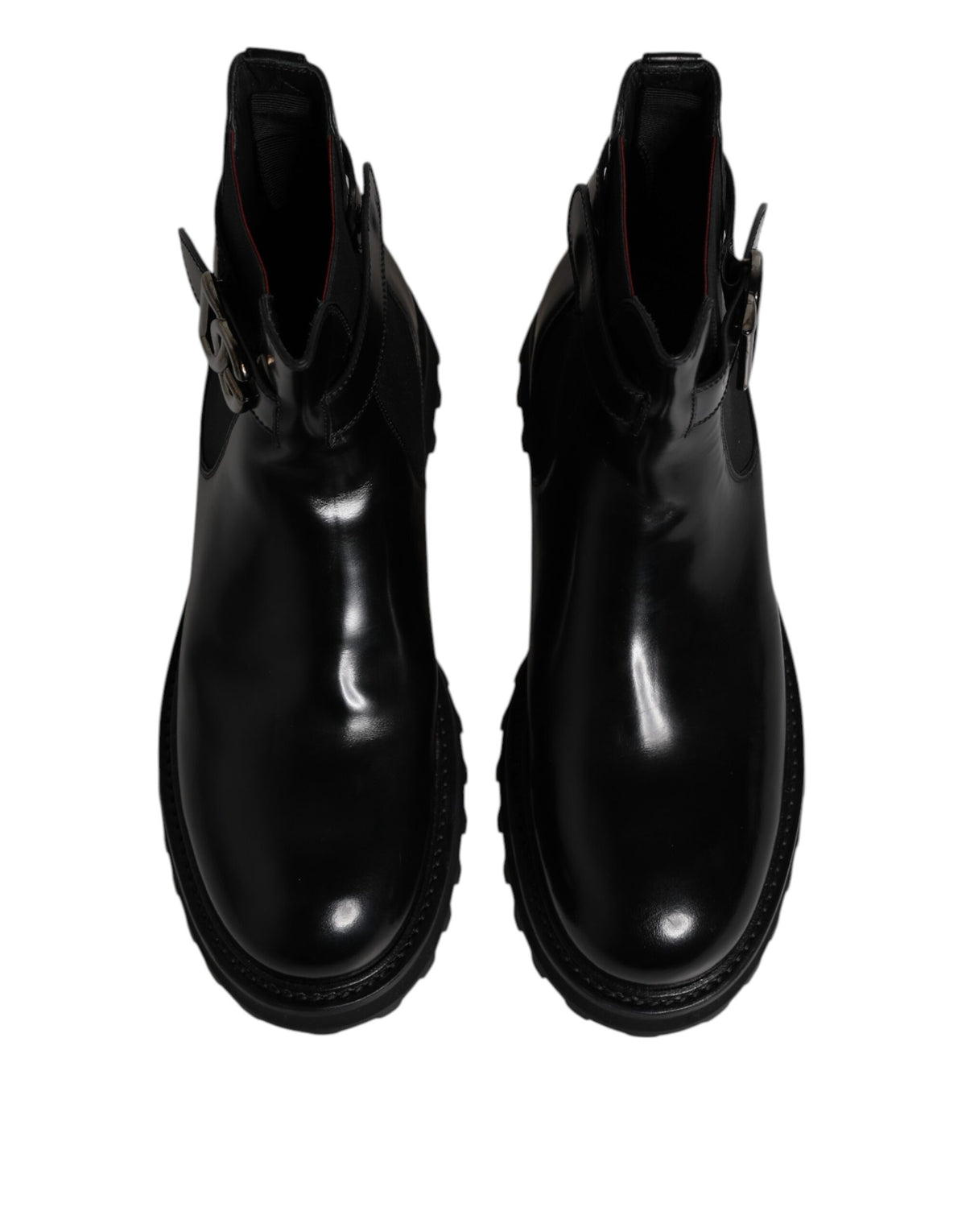 Dolce & Gabbana Black Belted DG Logo Men Chelsea Boots
