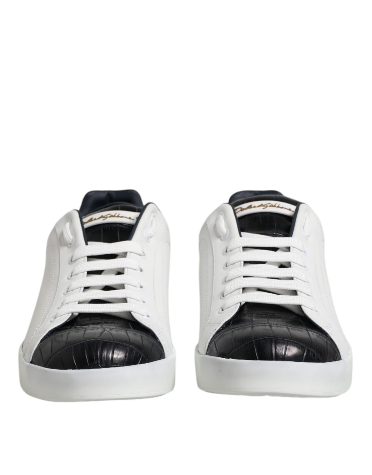 Dolce & Gabbana Portofino Sneakers - Luxe Cuir Noir & Blanc