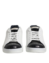 Dolce & Gabbana Portofino Sneakers - Luxe Cuir Noir & Blanc