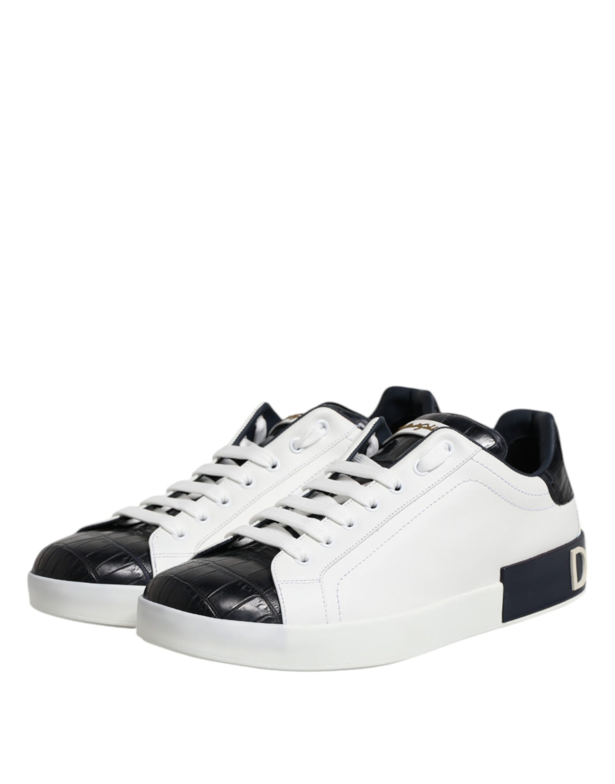 Dolce & Gabbana Portofino Sneakers - Luxe Cuir Noir & Blanc