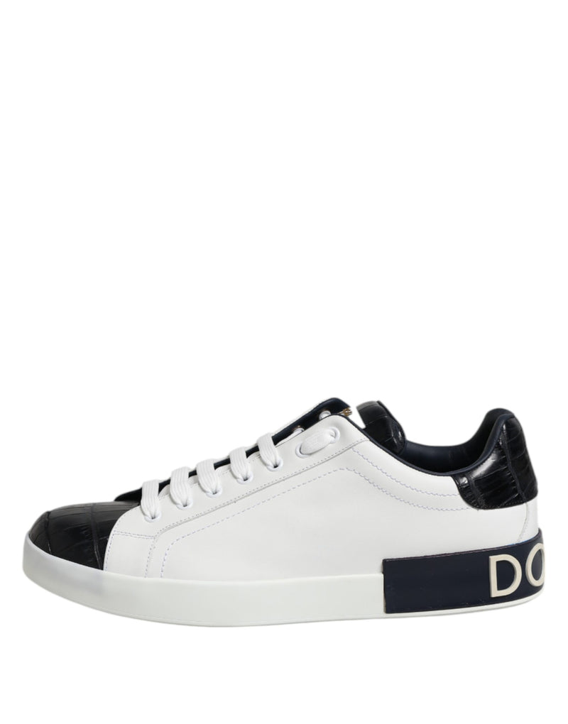 Dolce & Gabbana Portofino Sneakers - Luxe Cuir Noir & Blanc