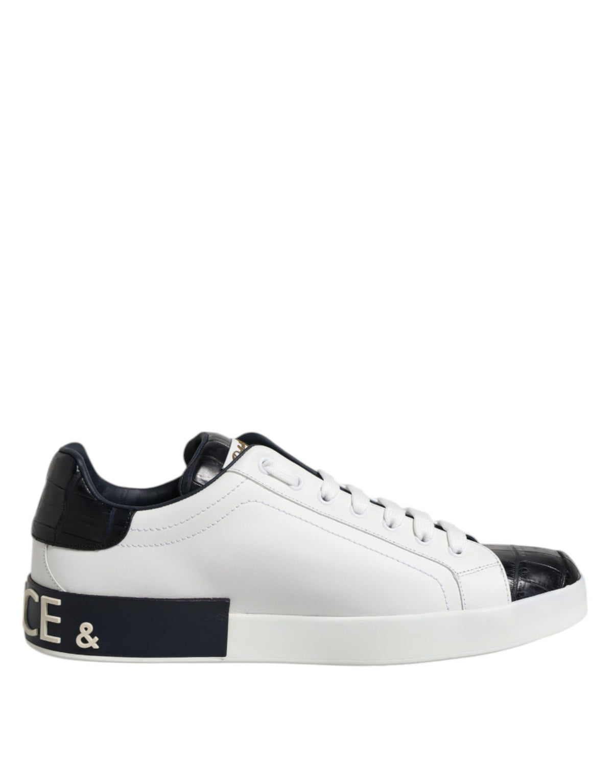 Dolce & Gabbana Portofino Sneakers - Luxe Cuir Noir & Blanc