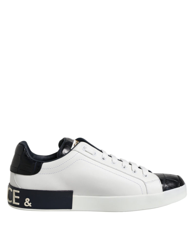 Dolce & Gabbana Portofino Sneakers - Luxe Cuir Noir & Blanc
