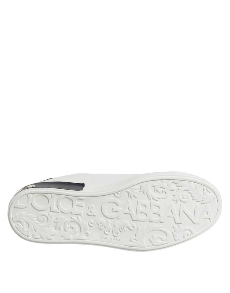 Dolce & Gabbana Portofino Sneakers - Luxe Cuir Noir & Blanc