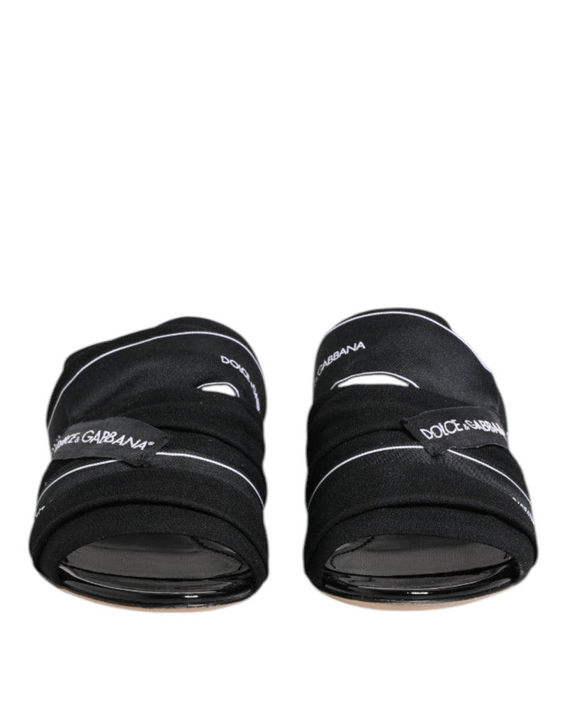 Dolce & Gabbana Black Slides Slip On Sandals - Luxurious Comfort