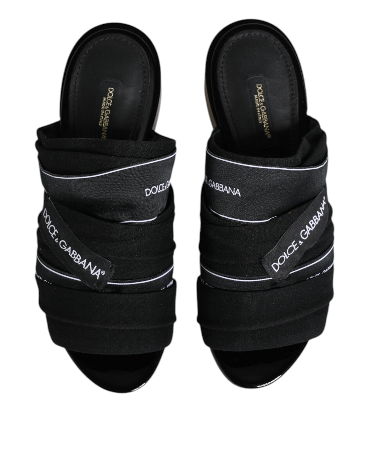 Dolce & Gabbana Black Slides Slip On Sandals - Luxurious Comfort