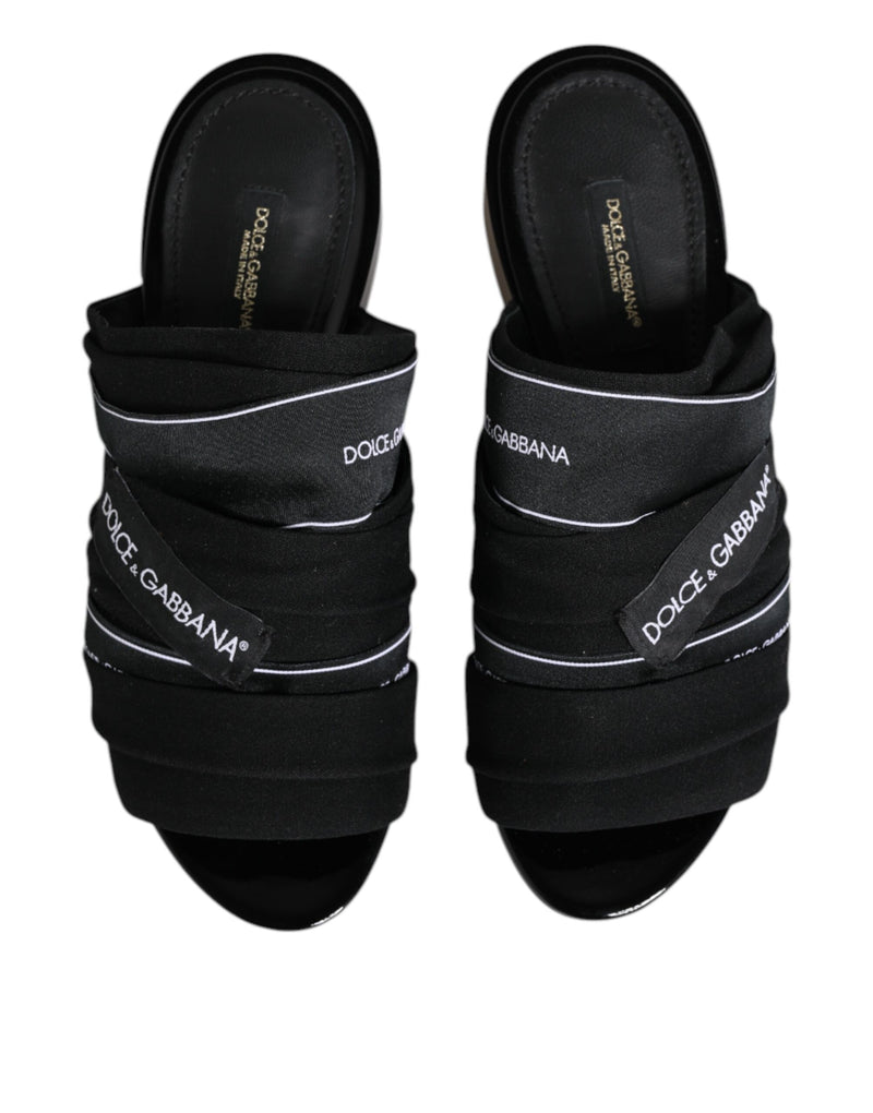 Dolce & Gabbana Black Slides Slip On Sandals - Luxurious Comfort