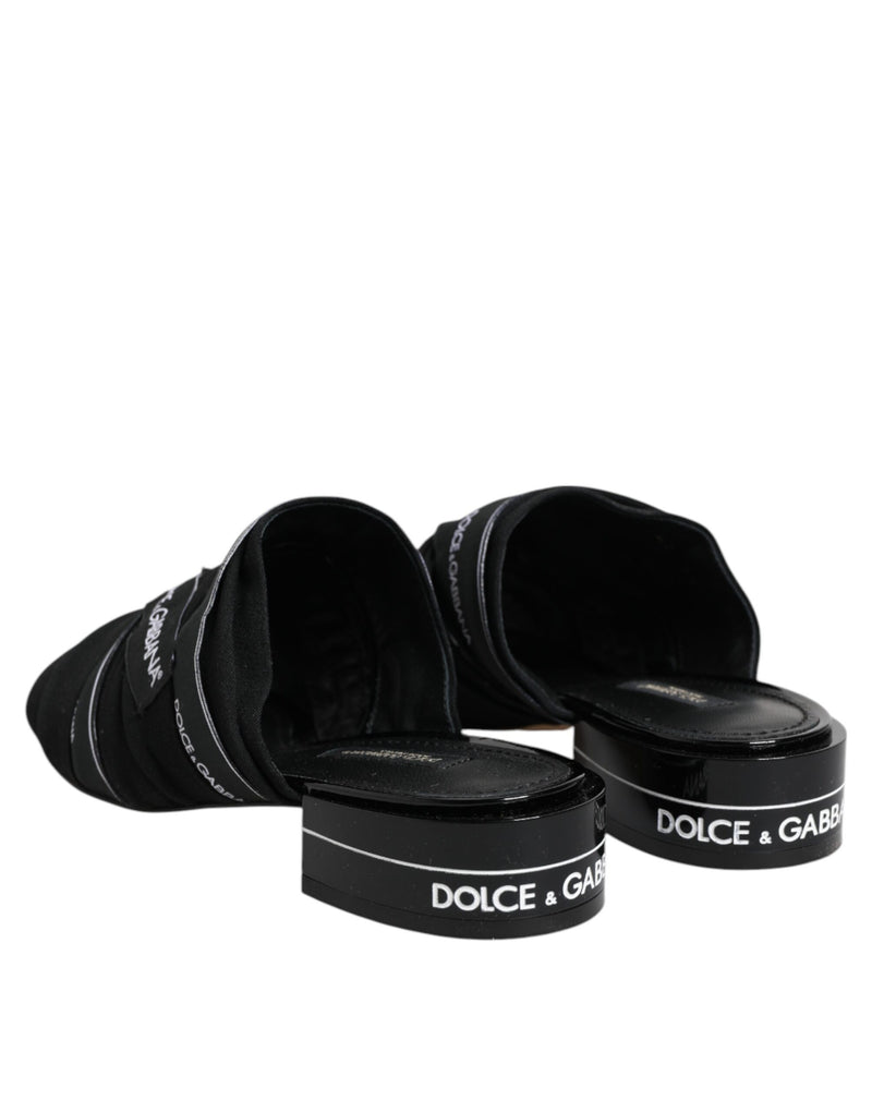 Dolce & Gabbana Black Slides Slip On Sandals - Luxurious Comfort