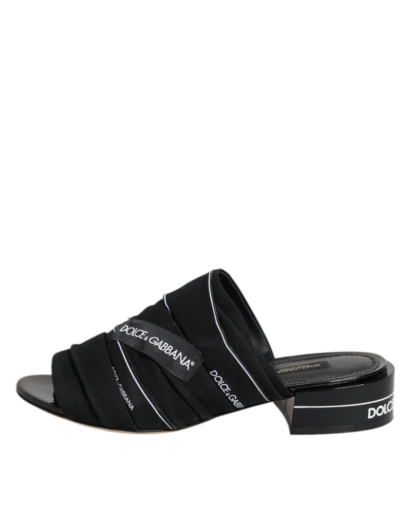 Dolce & Gabbana Black Slides Slip On Sandals - Luxurious Comfort
