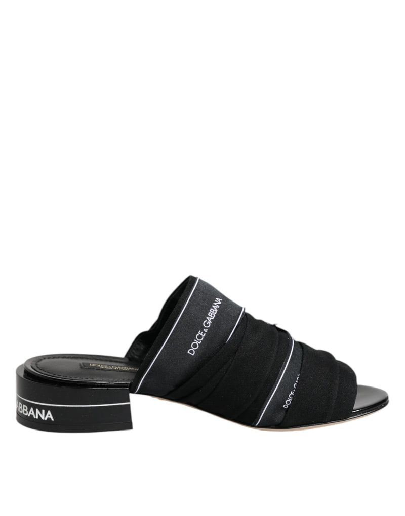 Dolce & Gabbana Black Slides Slip On Sandals - Luxurious Comfort