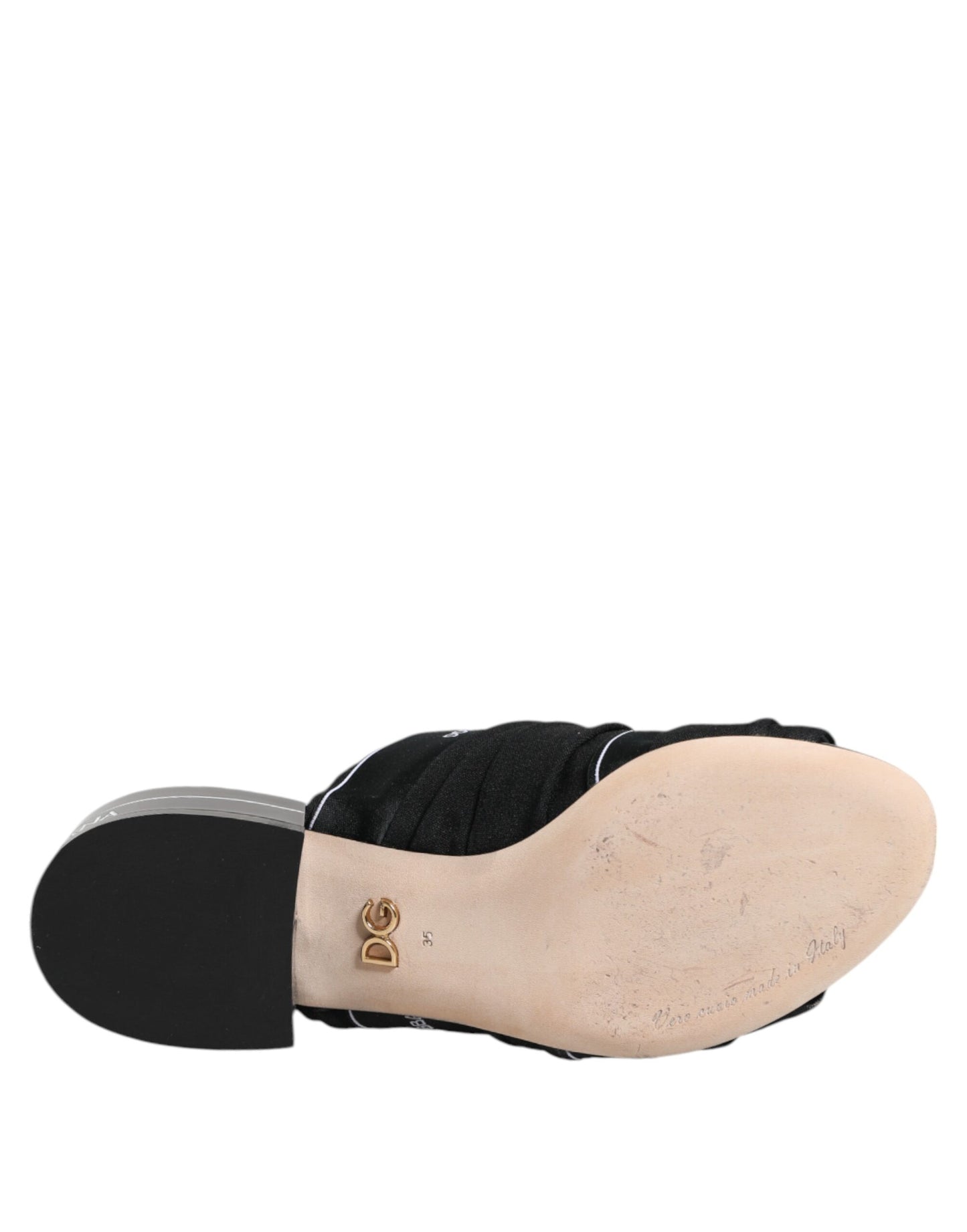 Dolce & Gabbana Black Slides Slip On Sandals Shoes