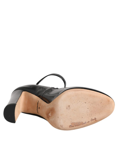 Dolce & Gabbana Black Leather Lace Socks Heels Pumps Shoes