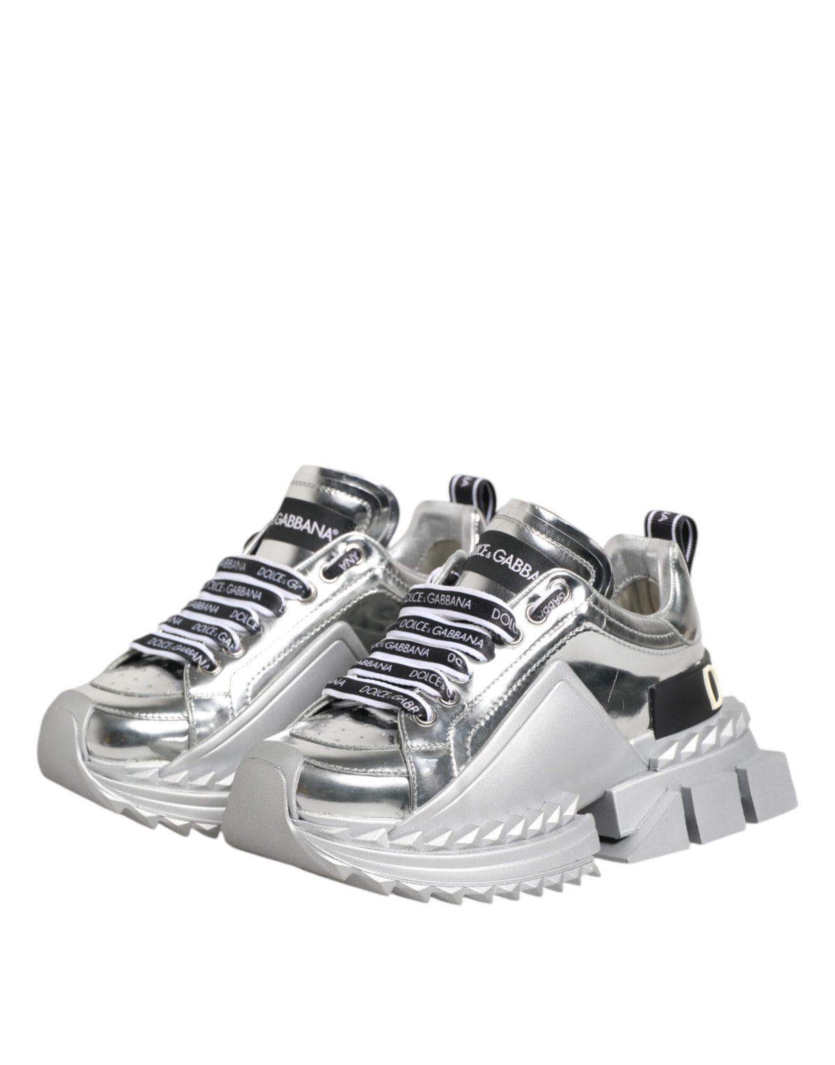 Dolce & Gabbana Super Queen Sneakers - Silver Leather
