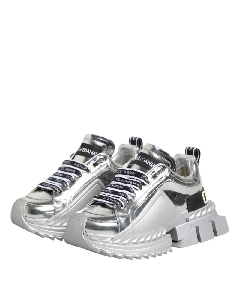 Dolce & Gabbana Super Queen Sneakers - Silver Leather