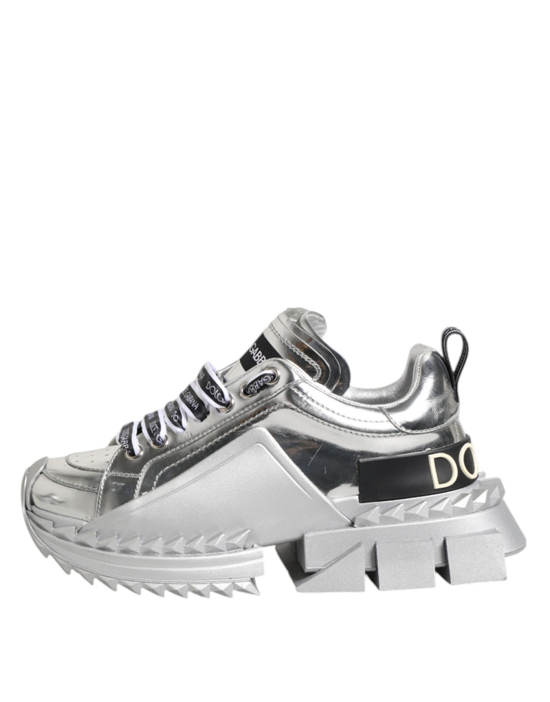 Dolce & Gabbana Super Queen Sneakers - Silver Leather
