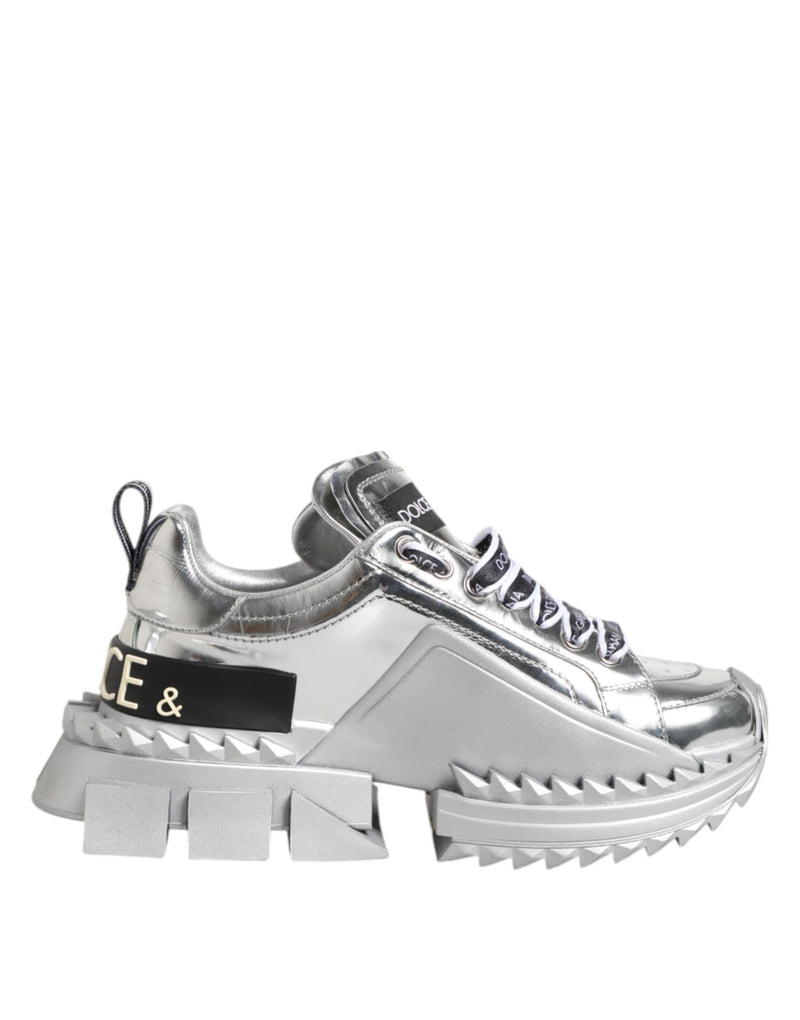 Dolce & Gabbana Super Queen Sneakers - Silver Leather