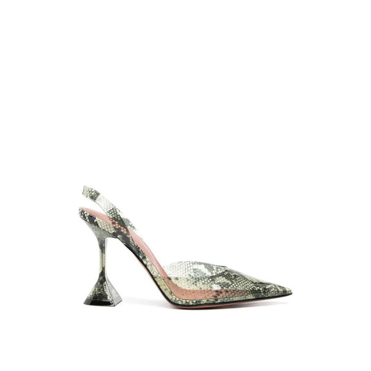 Amina Muaddi Holli Glass, escarpins effet peau de serpent de 95 mm