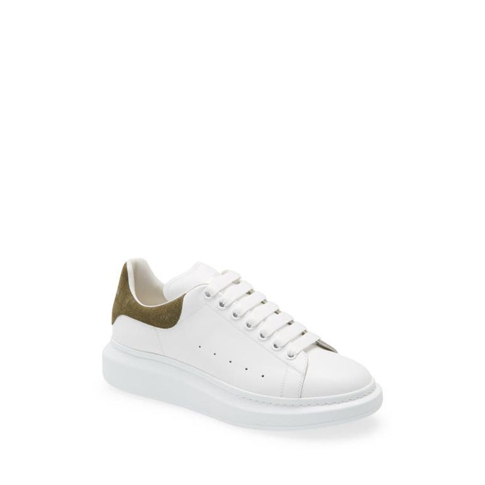 Sneakers surdimensionnées en cuir de crocodile Alexander McQueen